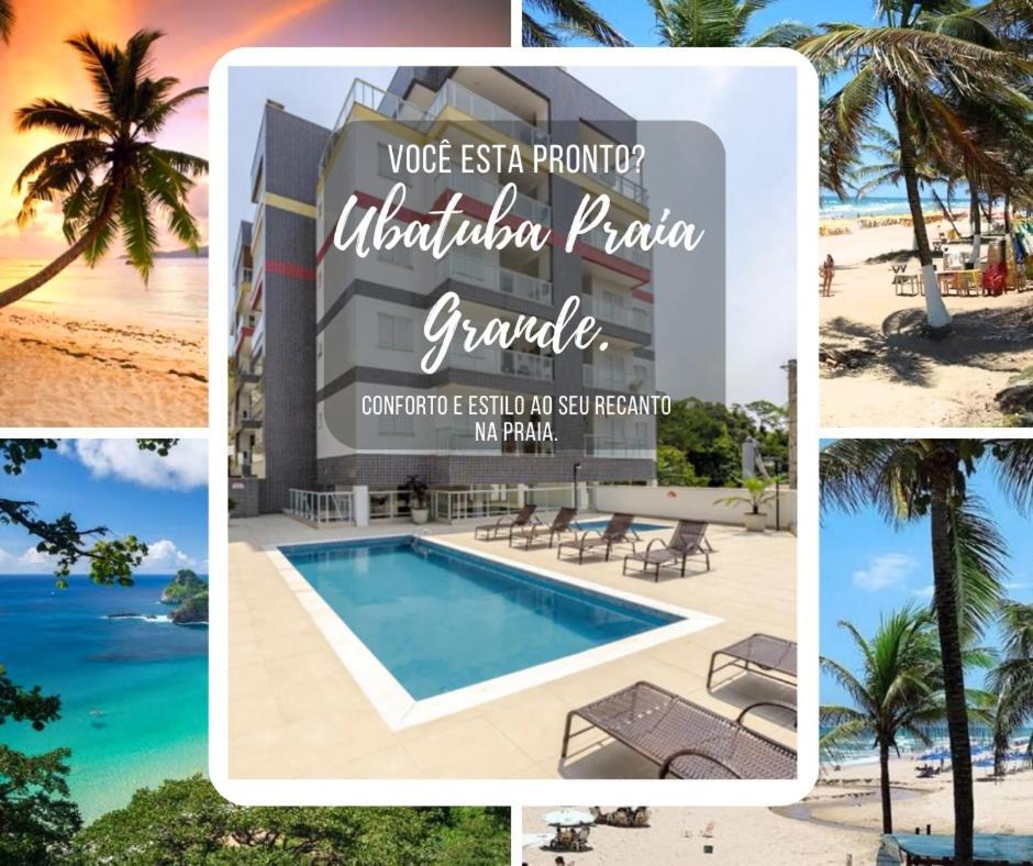 Apartamento Recanto Praia Grande - Mar, Ar, Churrasqueira, Piscina E Sauna 乌巴图巴 外观 照片